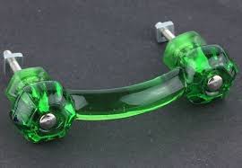 2 Emerald Green Glass Depression