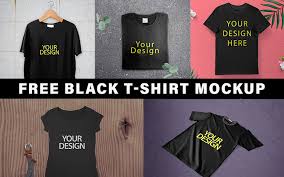 5 psd black t shirt mockups inkydeals