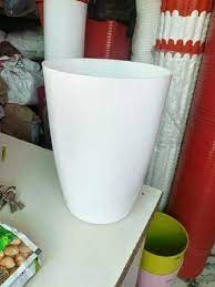 White Plastic Flower Tower Pots For