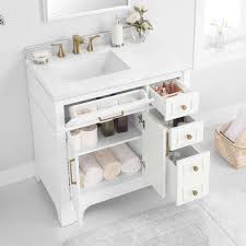 The bathroom vanity is one of the key focal points of any bathroom. Home Decorators Collection Melpark 36 In W X 22 In D Bath Vanity In White With Cultured Marble Vanity Top In White With White Sink Melpark 36w The Home Depot