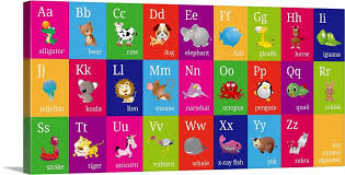 Animal Alphabet Large Solid Faced Canvas Wall Art Print Great Big Canvas