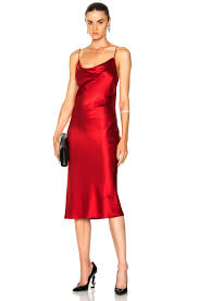Image 1 Of Fleur Du Mal Cowl Neck Slip Dress In Rouge Red