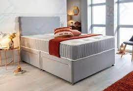 Fabric Divan Bed Set With Memory Foam