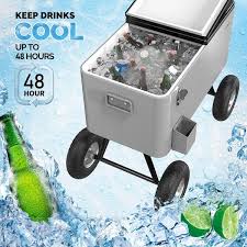 Vingli 80 Qt Wagon Rolling Cooler Ice