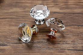 30mm Diamond Shape Crystal Glass Knobs