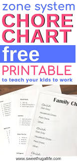 Easy Chore Chart For Families Free Printable Included