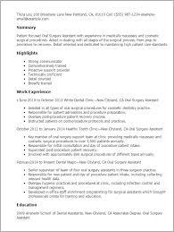 1 Oral Surgery Assistant Resume Templates Try Them Now