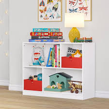 Kids Horizontal Bookcase With Cubbies