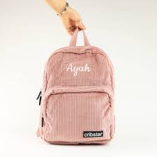 personalised corduroy backpack rose