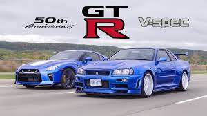 After the merger, the skyline and its larger counterpart, the nissan gloria, were sold in japan at dealership sales channels called nissan prince shop. 2020 Nissan Gtr 50th Anniversary Edition Vs R34 Skyline Gtr V Spec Meet Your Heroes Youtube