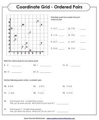 Coordinate Grid Ordered Pairs Graphing Worksheets Free