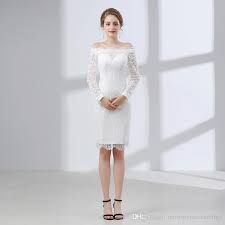 Find the long sleeve lace wedding dress today of your dreams that's no longer the case! Off Shoulder Long Sleeved Wedding Dresses Tight Fitted Button Up Back Short Lace Wedding Dresses Bridal Dresses Wedding Wear Beaded Wedding Dresses From Mirusponsawedding 85 92 Dhgate Com