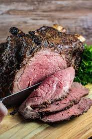 grilled prime rib roast bbqing with