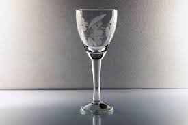 Etched Cordial Glass Made In Roumania