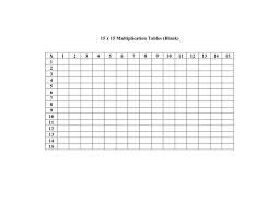 15 printable multiplication table