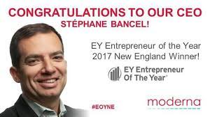 Moderna, Inc. - Congratulations to our CEO Stéphane Bancel, who was named  an EY Entrepreneur of the Year 2017 New England winner! | Facebook