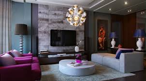 purple teal slate living room