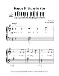 Happy birthday suite piano solo [sheet music. Happy Birthday With Letters And Chords Free Easy Piano Sheet Music With Lyrics