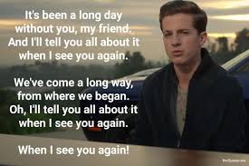 See you again no rap version charlie puth lyrics. See You Again Thequotes Me
