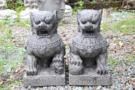 Temple Guardian Lions Foo Dogs Set Cast