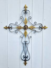 Wrought Iron Cross 38 Wall Decoration