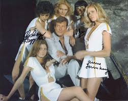 Moonraker is the eleventh film in the james bond film series and the fourth starring roger moore as bond. Item No 11917 Autograph Multiple Major Cast Moonraker Girls 007 Bond Signed By 4 B Bc 007 Autographs And Movie Props