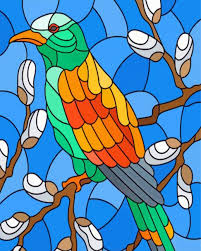 Stained Glass Bird Paint By Numbers
