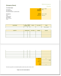 Maintenance Quotation Template Free Estimate And Quotation Templates