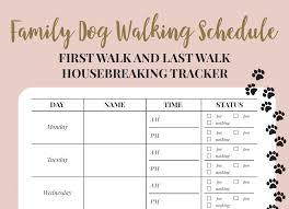 Free Printable Dog Walker Log Set A Schedule And Develop A