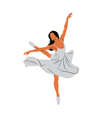 abstract ballerina dancing on a white