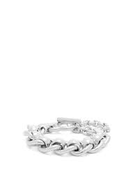 Curb And Rolo Chain Sterling Silver Bracelet Bottega Veneta