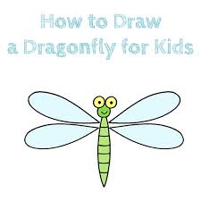 how to draw a dragonfly for kids how