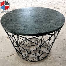 Round Indian Green Marble Side Table