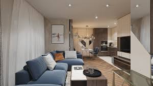 Интериорен дизайн на апартамент 60 кв в индустриален стил. Iztnchen I Moderen Malk Apartament