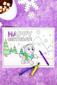 Children love to color birthday coloring sheets because they are reminded of their own birthday experiences or can imagine what their next birthday will be like. Everest Birthday Party Coloring Page Nickelodeon Parents