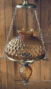 Amber Glass Lamp In Collectible Ceiling
