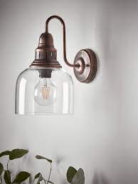 antique copper glass wall light