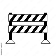Striped Roadblock Icon Image Vector
