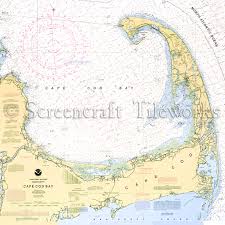 Massachusetts Cape Cod Nautical Chart Decor
