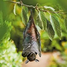 hanging closed wing bat garden