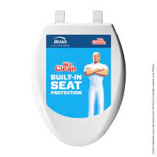 bemis mr clean elongated soft close plastic closed front toilet seat in white removes for easy cleaning duraguard