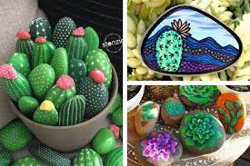 Painted Rocks That Look Like Succulents