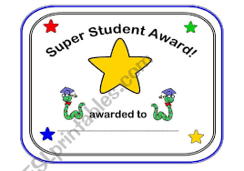 super student award esl worksheet by