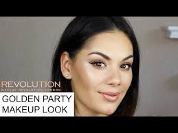 makeup revolution gold party makeup