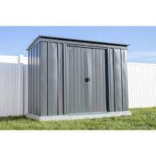8 Ft W X 4 Ft D Charcoal Metal Shed