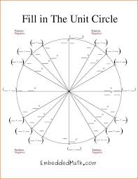 Unit Circle Chart Blank Unit Circle Chart Printable Fill In