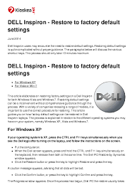 At certain times, you may find it necessary to restore your windows computer to factory settings. Pdf Dell Inspiron Restore To Factory Default Settings Masji Ae Academia Edu
