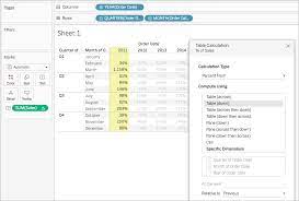 table calculation types tableau