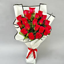 20 red roses bunch dp saini florist