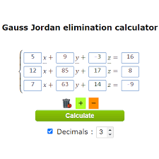 Gauss Jordan Elimination Calculator